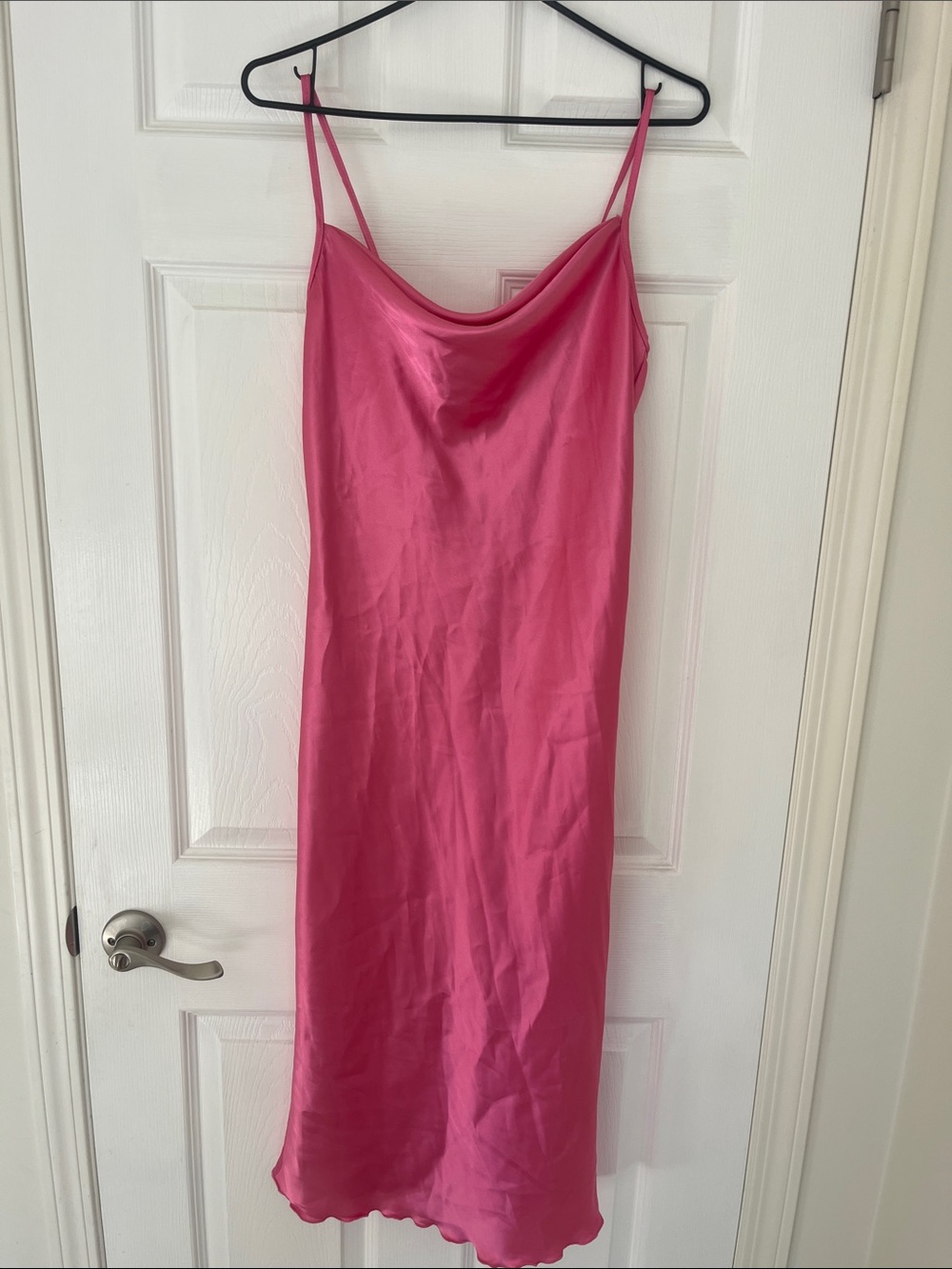 BEBE Y2K Vintage Barbie Pink Satin Slip Midi Dress